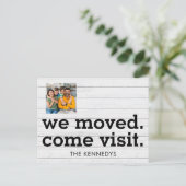 We Moved Come Visit Typography New Home Photo  案内ポストカード (スタンド正面)