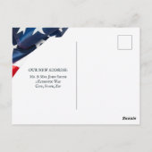 We Moved New Address USA Flag Postcard ポストカード (裏面)