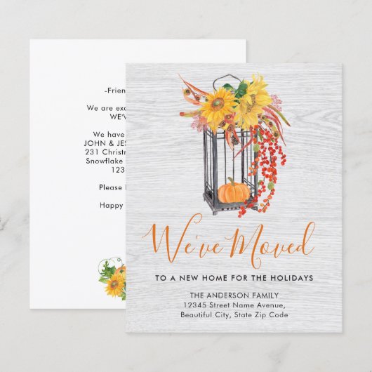 We Moved New Home Pumpkin Moving Announcement (正面/裏面)