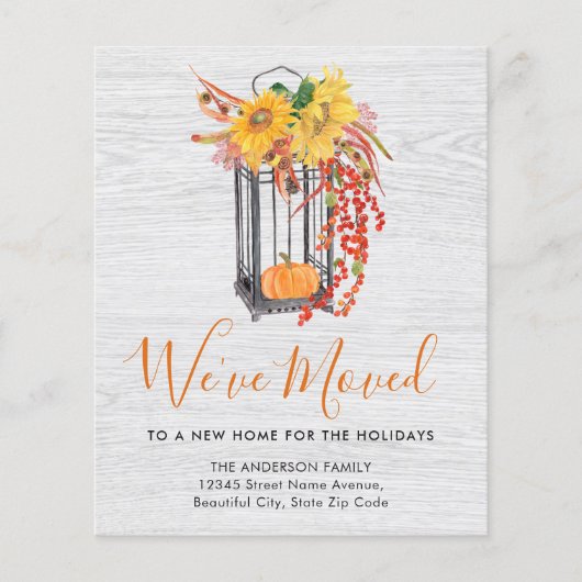 We Moved New Home Pumpkin Moving Announcement (正面)