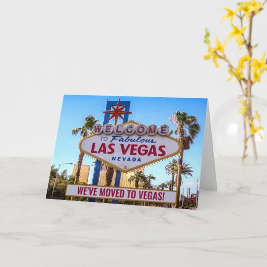 We Moved to Las Vegas New Address カード (黄色い花)