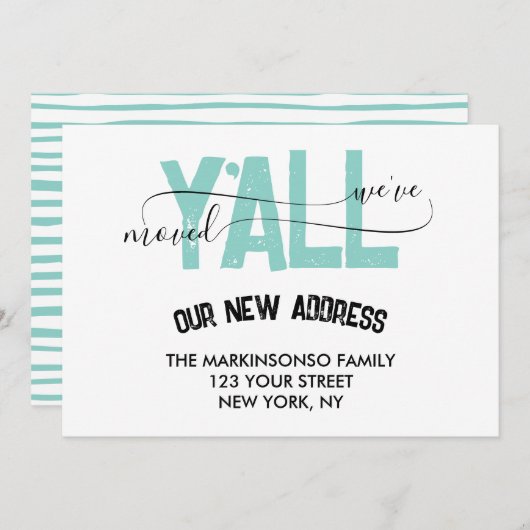 We Moved Y'all Moving Announcement 招待状 (正面/裏面)