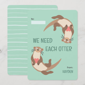 We need each otter classroom valentine's day card シーズンカード