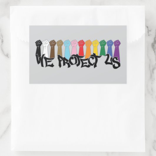 We Protect Us 長方形シール (バッグ)