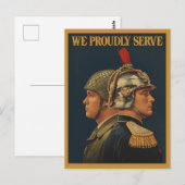 We Proudly Serve Vintage Military ポストカード (正面/裏面)