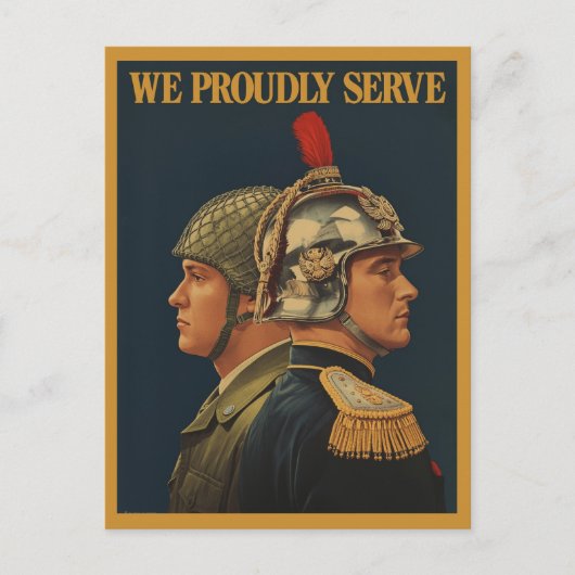 We Proudly Serve Vintage Military ポストカード (正面)