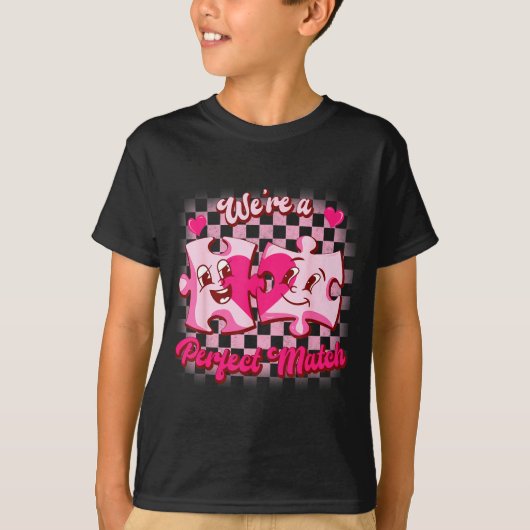 We’re A Perfect Match Love Puzzle Funny Valentines Tシャツ (正面)