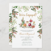 We’re Engaged Christmas Cocktail Engagement Party 招待状 (正面/裏面)