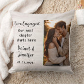 We’re Engaged Personalized Photo Throw Pillow クッション (ブランケット)