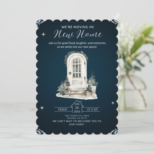 We’re Moving In! New Home Housewarming Invitation 招待状 (スタンド正面)