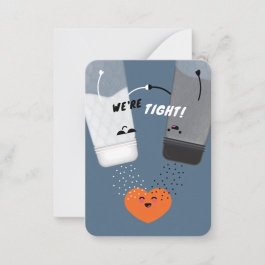 We’re Tight! Salt & Pepper Kids Valentine Card ノートカード (正面)