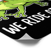 We Ride At Dawn Funny Duck Riding Frog Chaotic Ani ポスター (角)