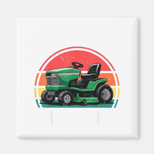 We Ride At Dawn Riding Lawn Mower Toddler Funny Mo マグネット (正面)