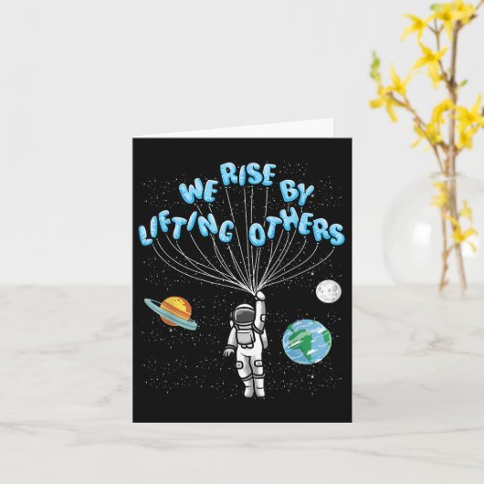 We Rise Motivational Quote - Clic Fit, Short Sleev カード (黄色い花)