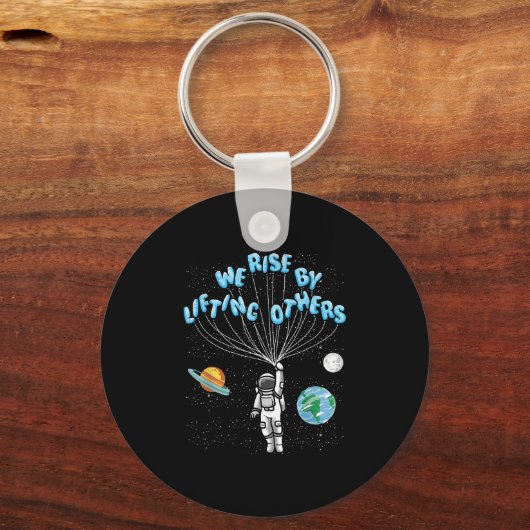 We Rise Motivational Quote - Clic Fit, Short Sleev キーホルダー (正面)
