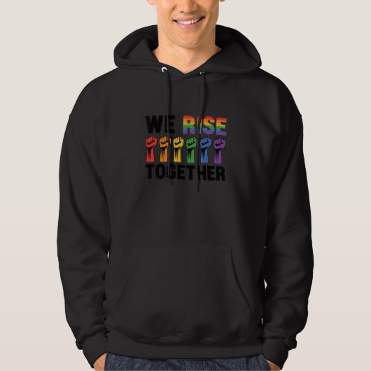 We Rise Together Bisexual Gay Trans Queer Lgbtq Ra パーカ (正面)