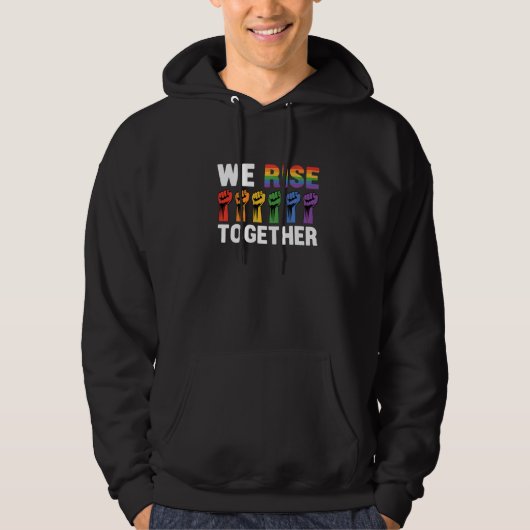 We Rise Together Bisexual Gay Trans Queer Lgbtq Ra パーカ (正面)