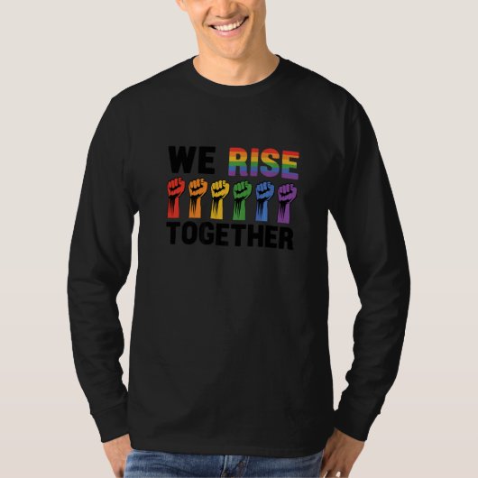 We Rise Together Bisexual Gay Trans Queer Lgbtq Ra Tシャツ (正面)