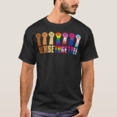 We Rise Together Black Pride BLM LGBT Raised Fist  Tシャツ (正面)