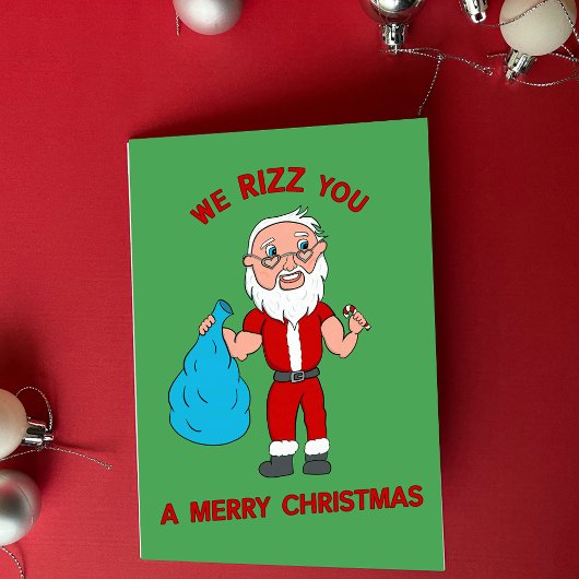 We Rizz You A Merry Christmas Funny Santa シーズンカード