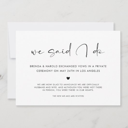 We Said I Do Wedding 案内状 (正面)