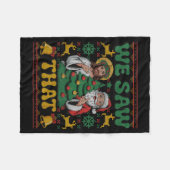 We Saw That Santa Jesus Kids Matching Parents Ugly フリースブランケット (正面(横))