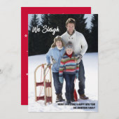 We Sleigh Christmas おもしろい Holidayフォトカード シーズンカード (正面/裏面)