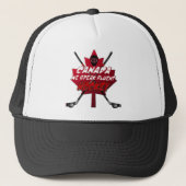 We Speak Fluent Hockey Canada Humor Hat キャップ (正面)