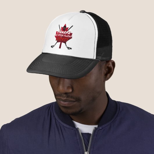 We Speak Fluent Hockey Canada Humor Hat キャップ (インサイチュ)