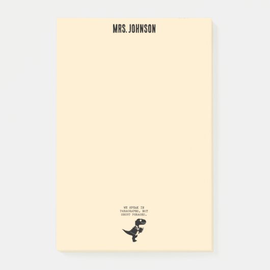 We Speak In Paragraphs Not Short Phrases ポストイット (正面)