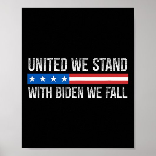 We Stand -バイデン氏We秋-ヴィンテージスタイル- ポスター (正面)