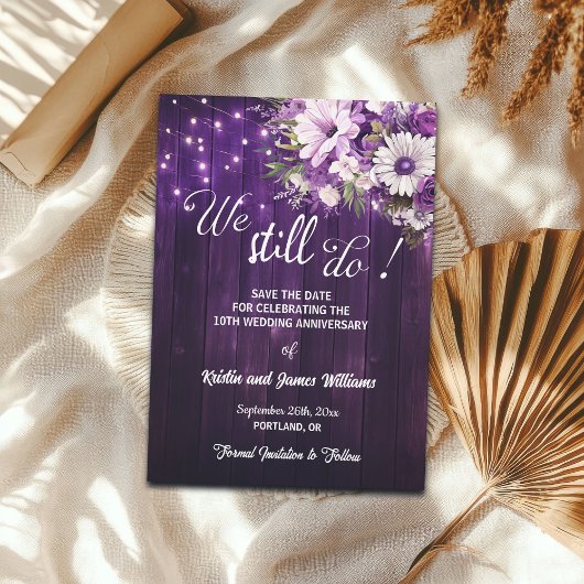 We Still Do 10th Wedding Anniversary String Lights セーブザデート