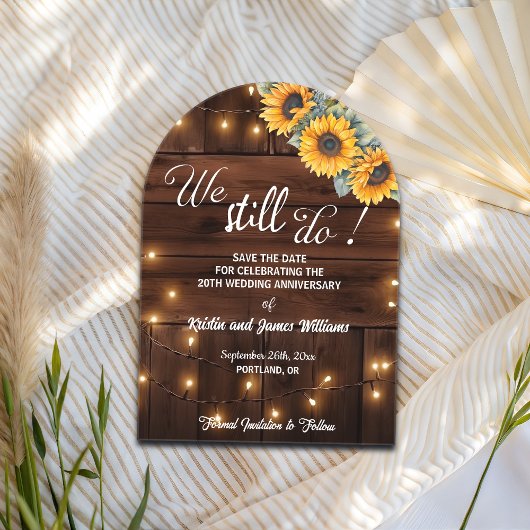 We Still Do 20th Wedding Anniversary String Lights アクリル招待状