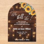 We Still Do 20th Wedding Anniversary String Lights アクリル招待状 (正面)