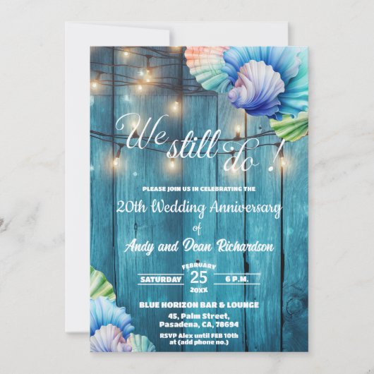 We Still Do 20th Wedding Anniversary String Lights 招待状 (正面)