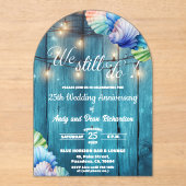 We Still Do 25th Wedding Anniversary String Lights アクリル招待状 (正面)