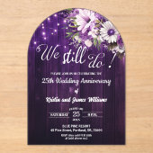 We Still Do 25th Wedding Anniversary String Lights アクリル招待状 (正面)