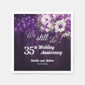 We Still Do 35th Wedding Anniversary String Lights スタンダードカクテルナプキン (正面)