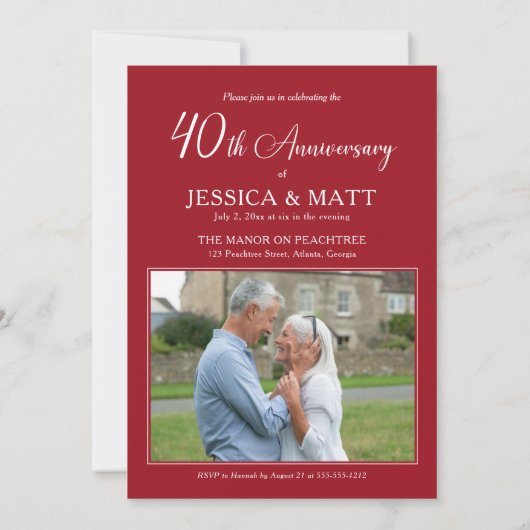 We Still Do 40th Ruby Wedding Anniversary  招待状 (裏面)