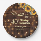 We Still Do 40th Wedding Anniversary String Lights ペーパープレート (正面)
