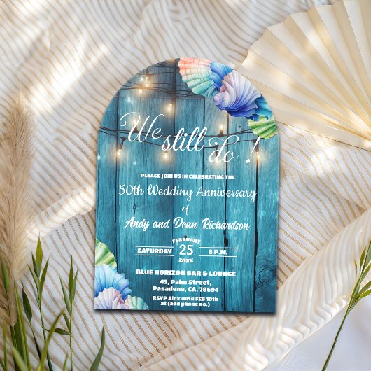 We Still Do 50th Wedding Anniversary String Lights アクリル招待状