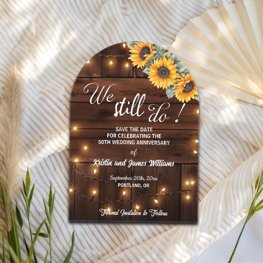We Still Do 50th Wedding Anniversary String Lights アクリル招待状