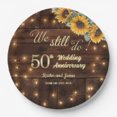 We Still Do 50th Wedding Anniversary String Lights ペーパープレート (正面)