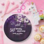 We Still Do 50th Wedding Anniversary String Lights ペーパープレート (パーティー)