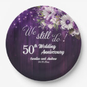 We Still Do 50th Wedding Anniversary String Lights ペーパープレート (正面)