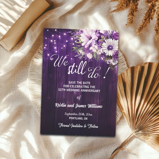 We Still Do 55th Wedding Anniversary String Lights セーブザデート