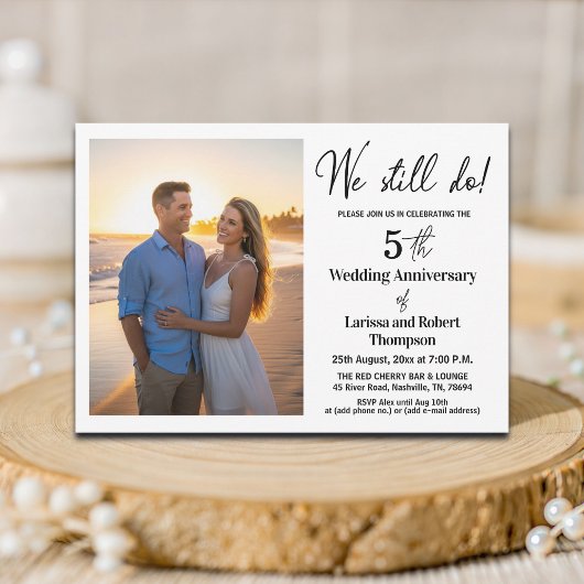 We Still Do 5th Wedding Anniversary Photo 招待状