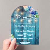 We Still Do 5th Wedding Anniversary String Lights アクリル招待状 (インサイチュ (ポータブル))