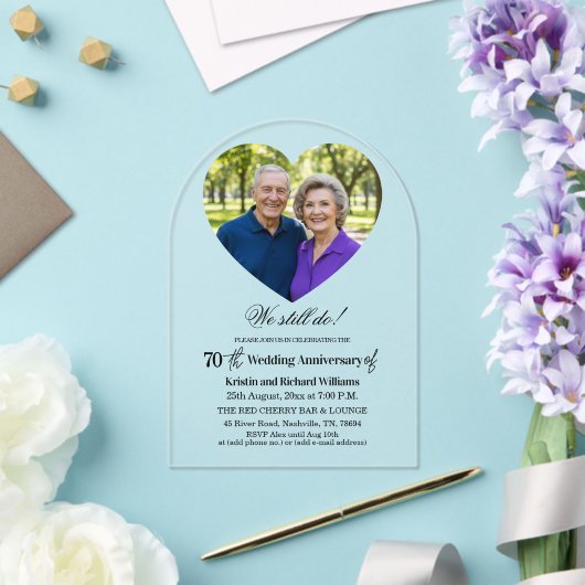 We Still Do 70th Wedding Anniversary Photo アクリル招待状 (インサイチュ (ウェディング))