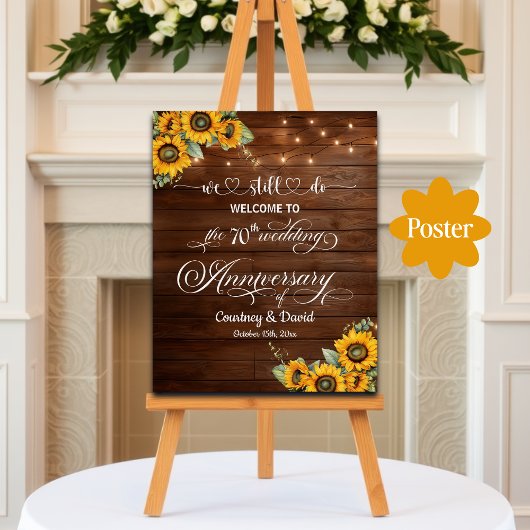 We Still Do 70th Wedding Anniversary String Lights ポスター